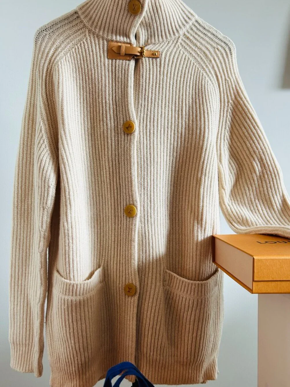 Louis Vuitton Cardigan Sweater, Size S (roomy, S/M fit) Wool Cashmere